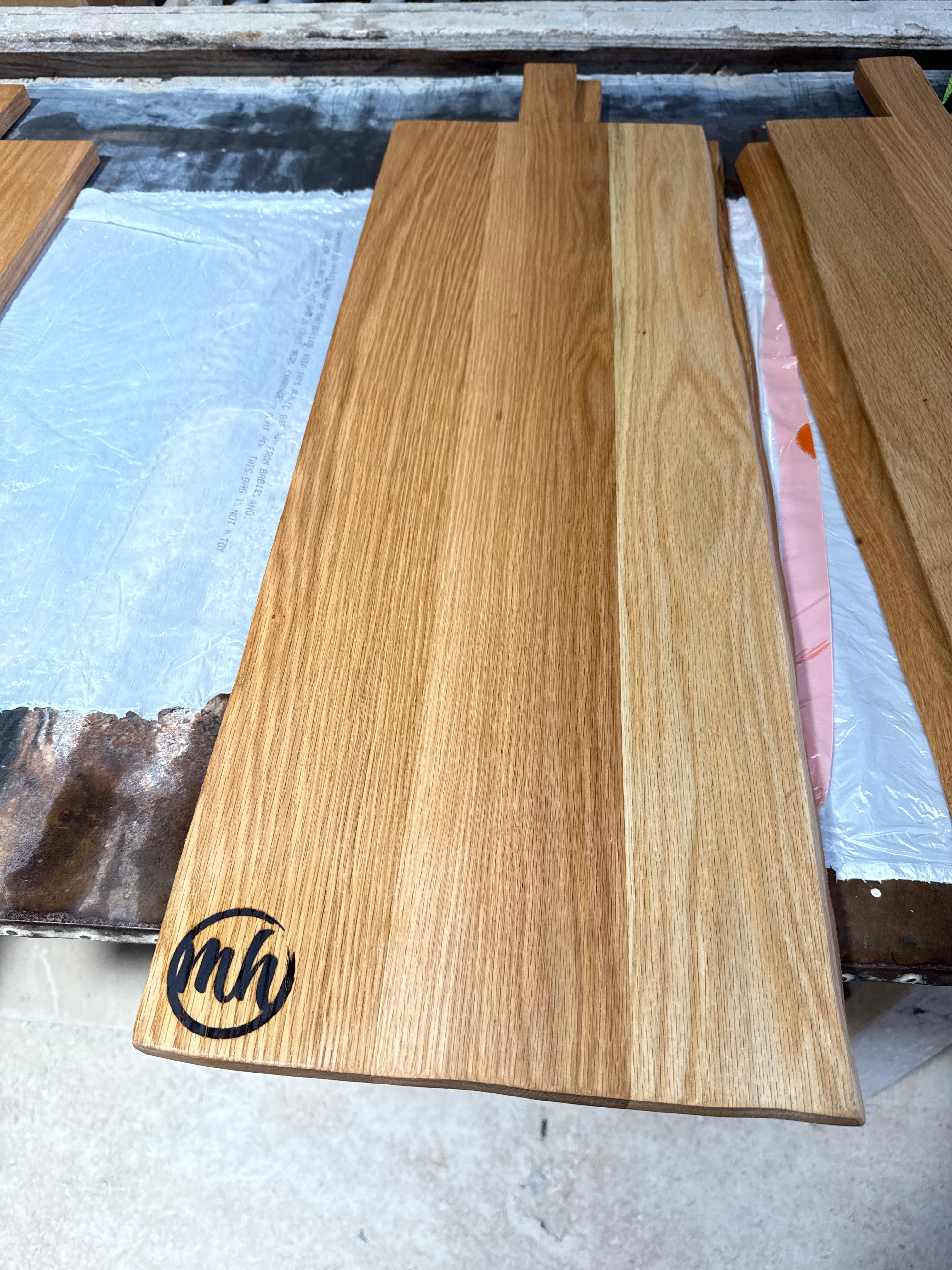 Custom-Made Solid Oak Display & Service Board – Handmade