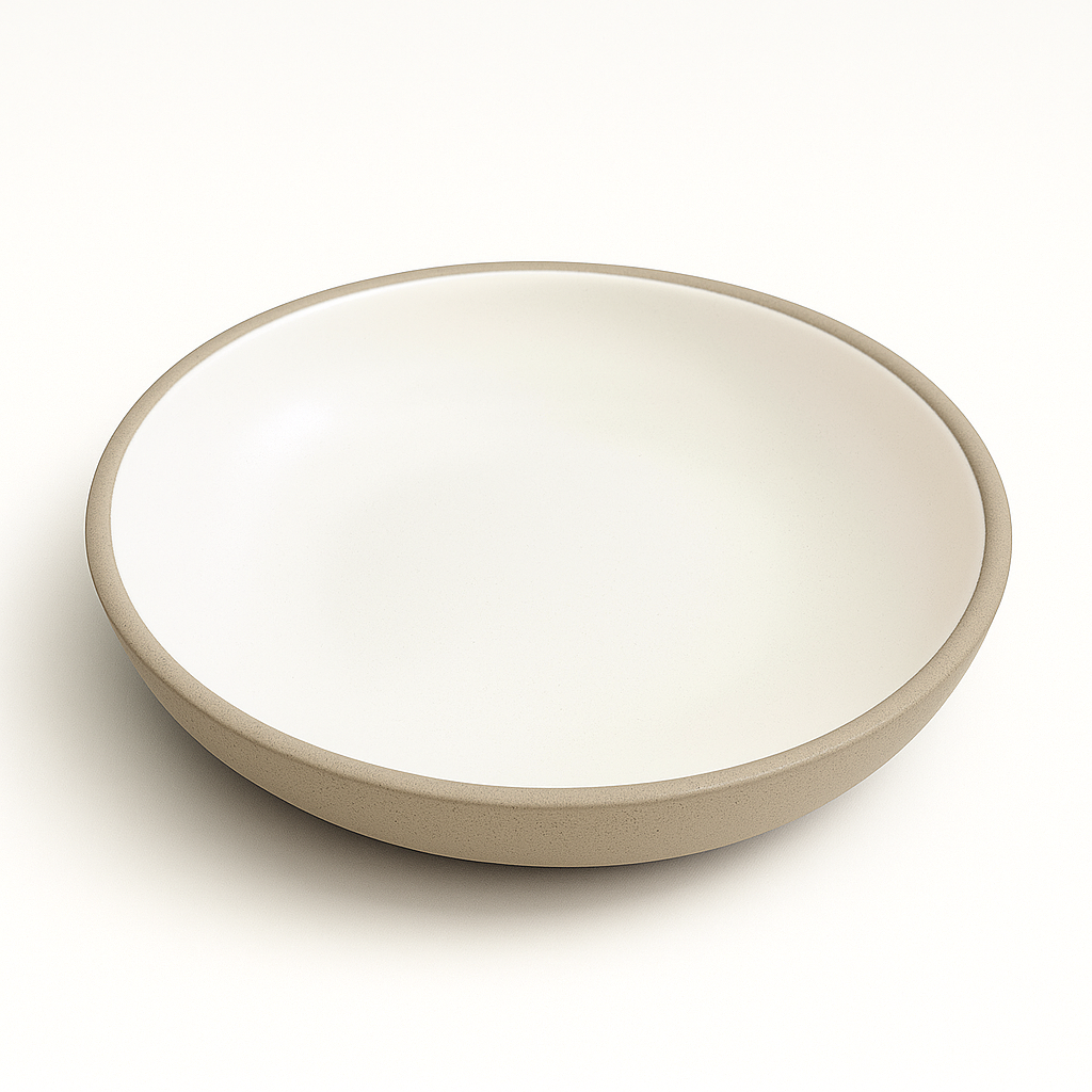 Stoneware Wall Plate – 6 3/8” (White Matte Glaze, Raw Edge)