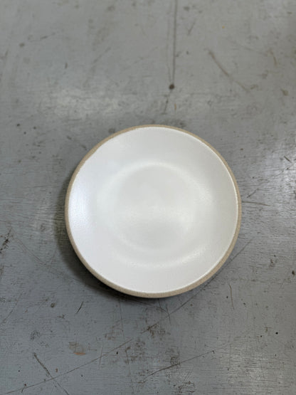 Stoneware Coupe Plate – 9" (White Matte Glaze, Raw Edge)