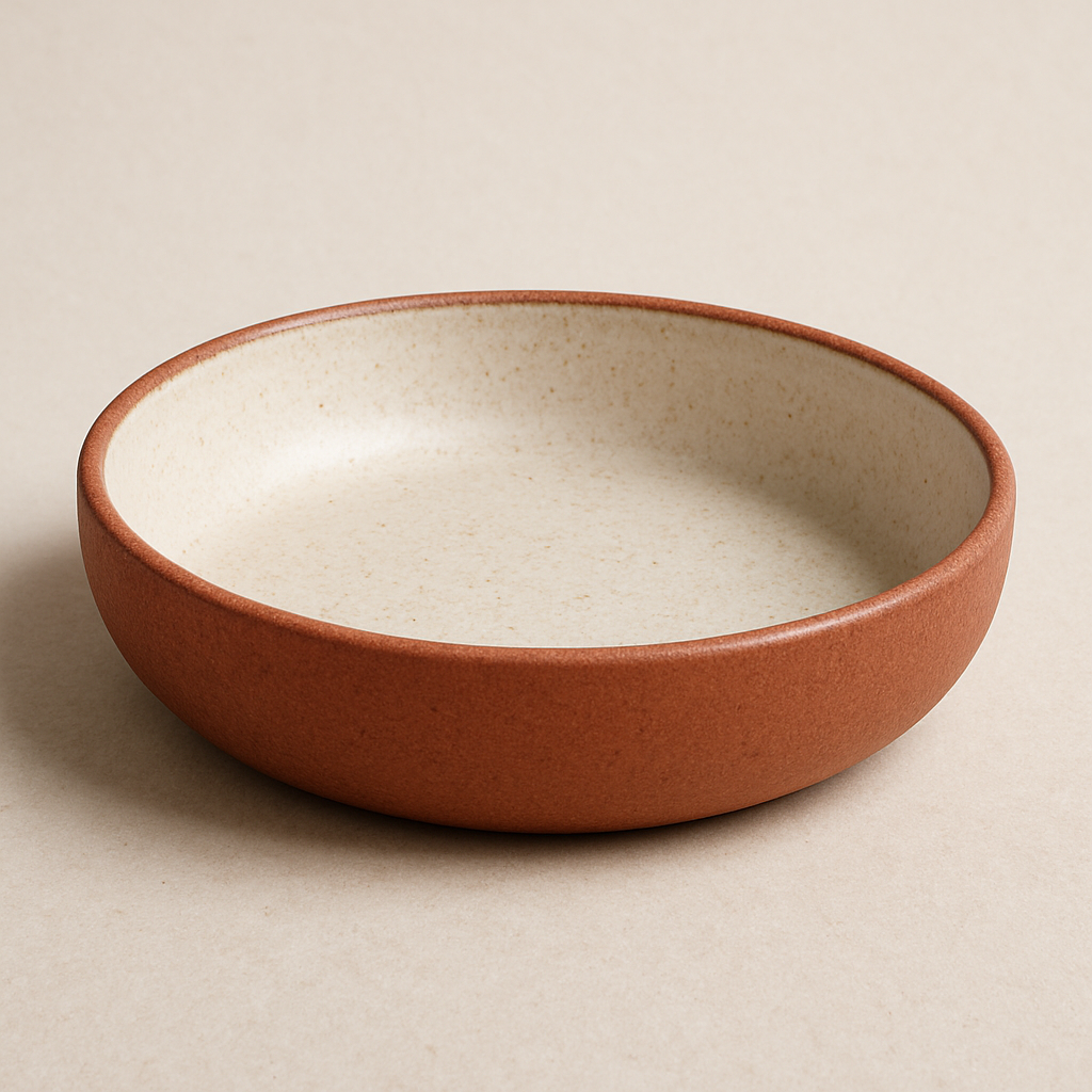 Stoneware Coupe Bowl – 9 1/2" (White Matte Glaze, Raw Edge)