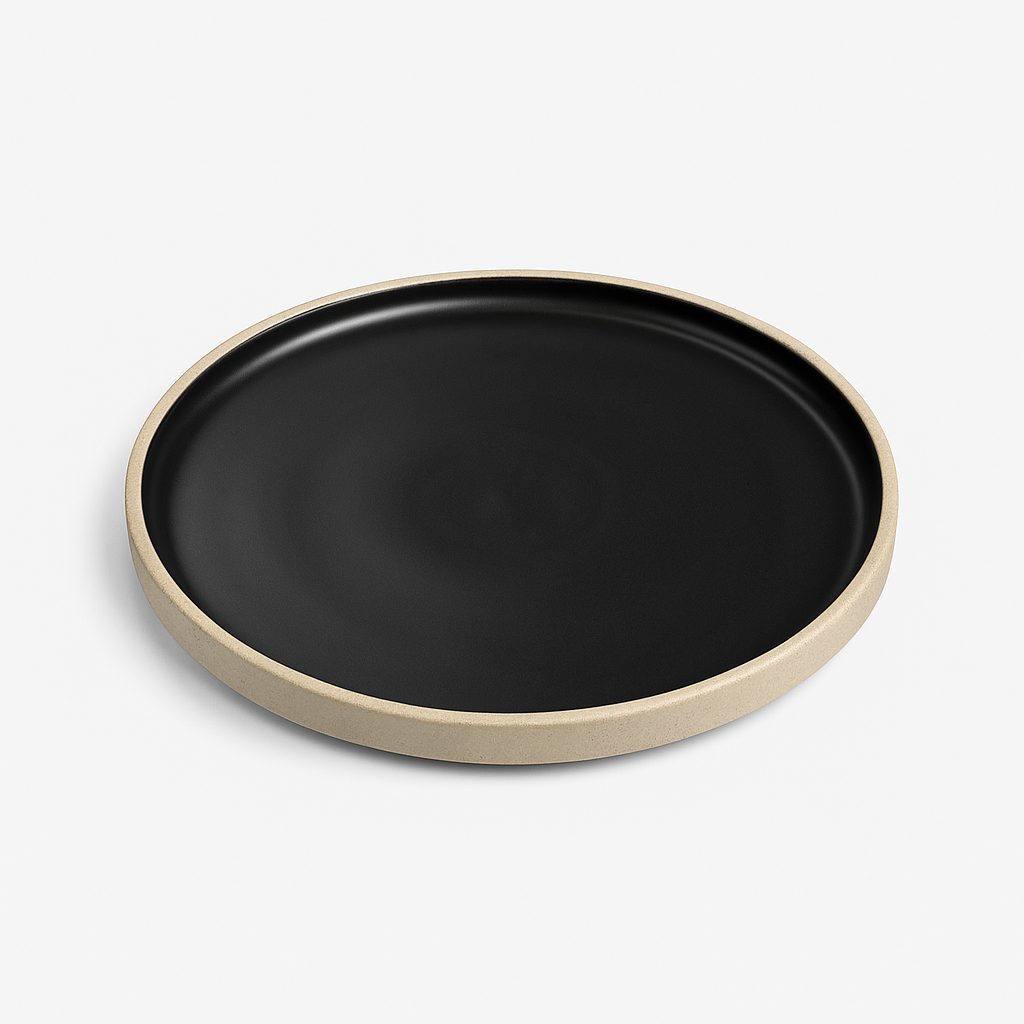 Stoneware Wall Plate – 9” (White Matte Glaze, Raw Edge)