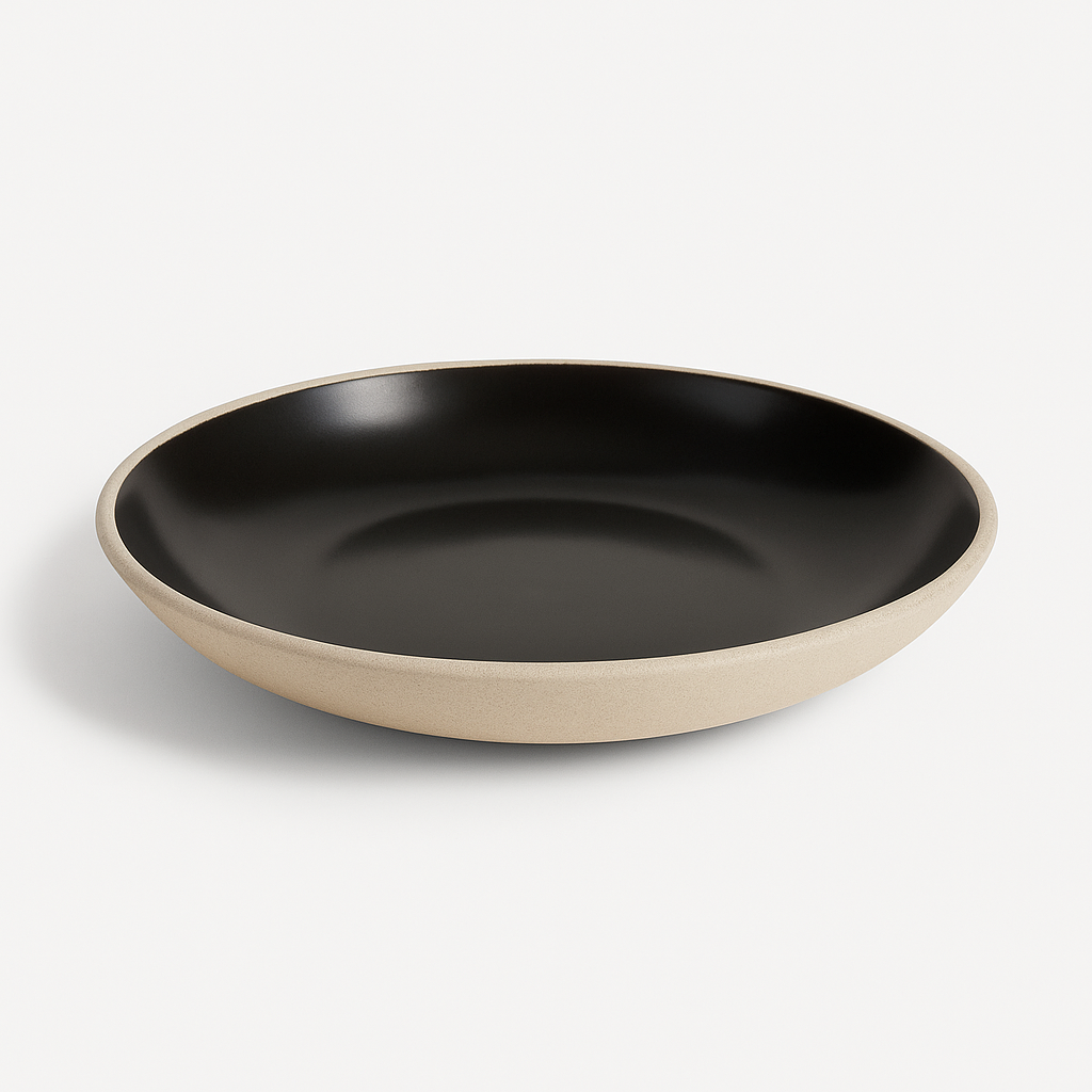 Stoneware Coupe Plate – 9" (White Matte Glaze, Raw Edge)