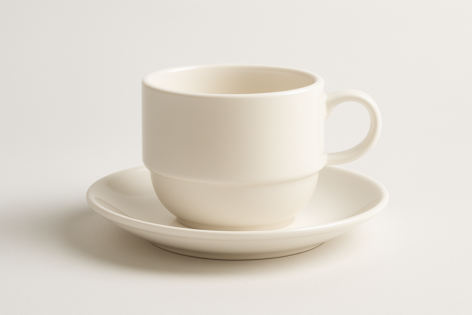 Bone China Coffee Cup 8oz - Stackable Avery White