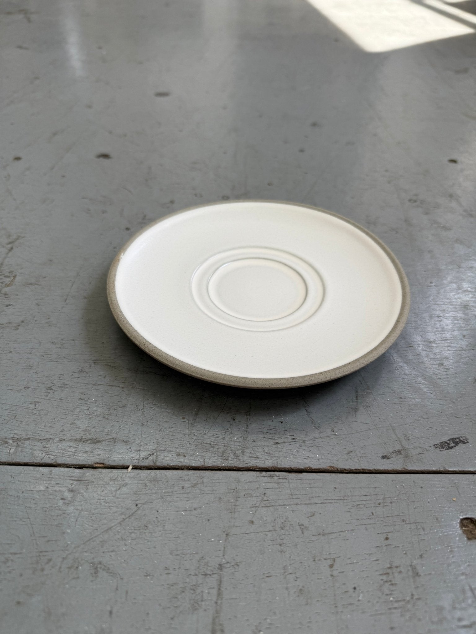 Stoneware Double Well Saucer – 6 3/8” (White Matte Glaze) - MH Made