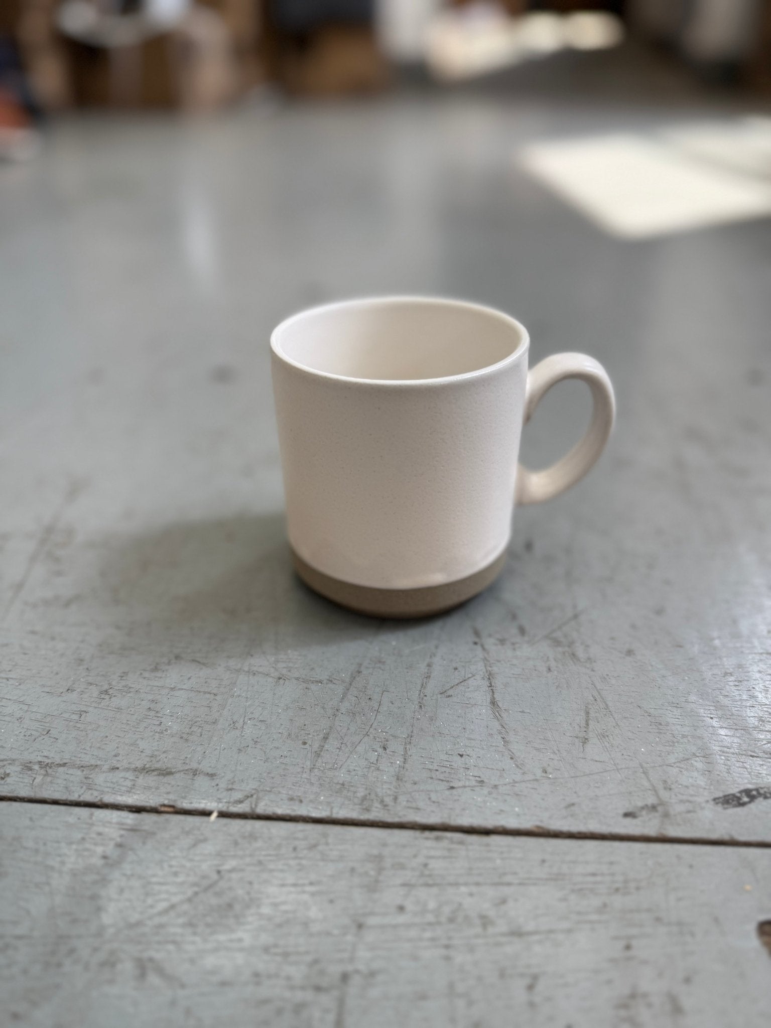 Stoneware Stacking Cup – 11 oz (White Matte Glaze, Raw Edge) - MH Made