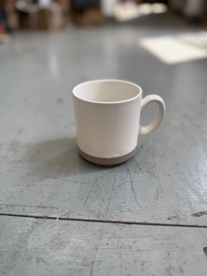 Stoneware Stacking Cup – 11 oz (White Matte Glaze, Raw Edge) - MH Made