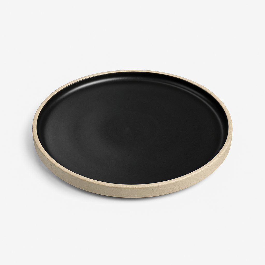 Stoneware Wall Dinner Plate – 10 1/2” (White Matte Glaze, Raw Edge) - MH Made